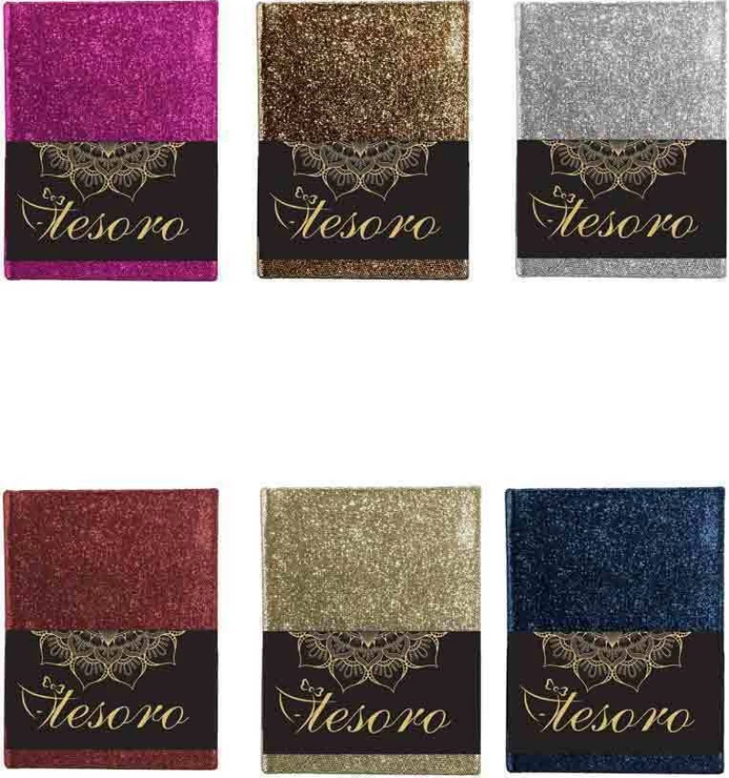 Tesoro Σημειωματάριο Ριγέ 96 Φύλλα A6 Flexi Glitter (Διάφορα Χρώματα)