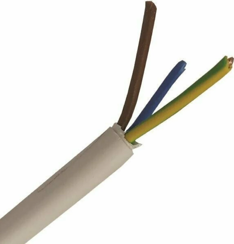 Eurolamp NYΜ H05VV-U 3 x 1.5mm² Λευκό 150-13602 1m