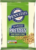 Αλμυρό Σνακ Πρέτζελ Penn State Baked Pretzels Sour Cream Chive 175g