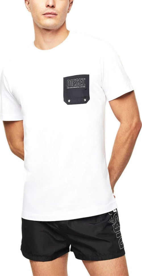 Diesel BMOWT-Diego Ανδρικό T-shirt Λευκό με Λογότυπο