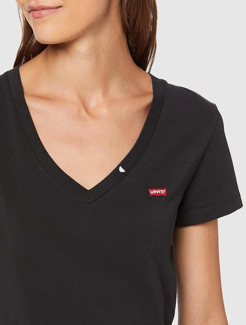 Levi's The Perfect Γυναικείο T-shirt Caviar με Λαιμόκοψη V