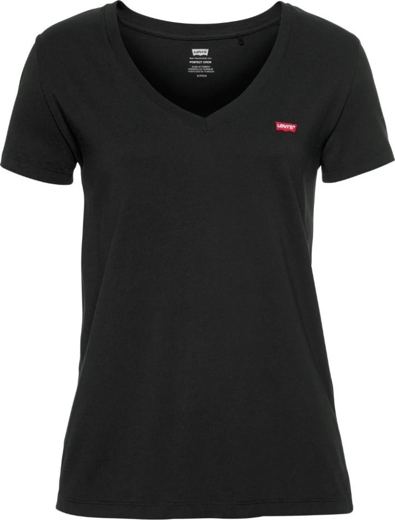 Levi's The Perfect Γυναικείο T-shirt Caviar με Λαιμόκοψη V