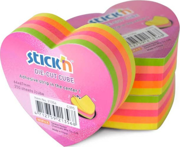 Stick'N Stick'N Κύβος Καρδιά 67x67mm 250 φύλλα
