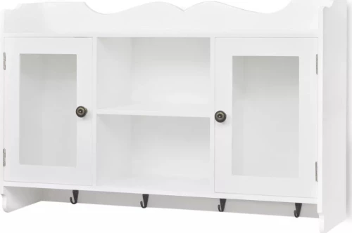 Ντουλάπι Τοίχου / Βιτρίνα / Ραφιέρα Βιβλίων/DVD/Ποτηριών Λευκό από MDF