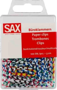 Sax Συνδετήρες Χρωματιστοί 100τμχ