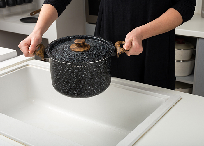 Nava Nature Βαθιά Κατσαρόλα από Αλουμίνιο 4.5lt / 22cm