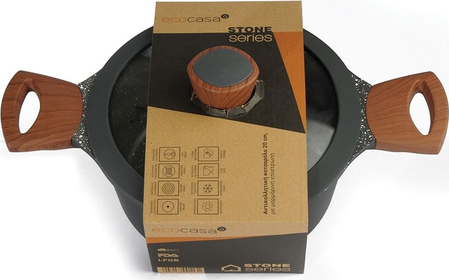 Estia Stone Βαθιά Κατσαρόλα από Χυτό Αλουμίνιο 20cm