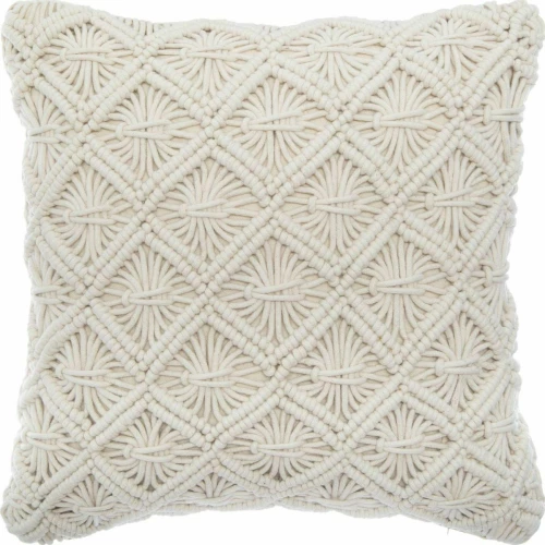 MACRAME, ΜΑΞΙΛΑΡΙ COTTON & POLYΕSTER ΙΒΟΥΑΡ, 40Χ40cm