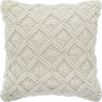 MACRAME, ΜΑΞΙΛΑΡΙ COTTON & POLYΕSTER ΙΒΟΥΑΡ, 40Χ40cm