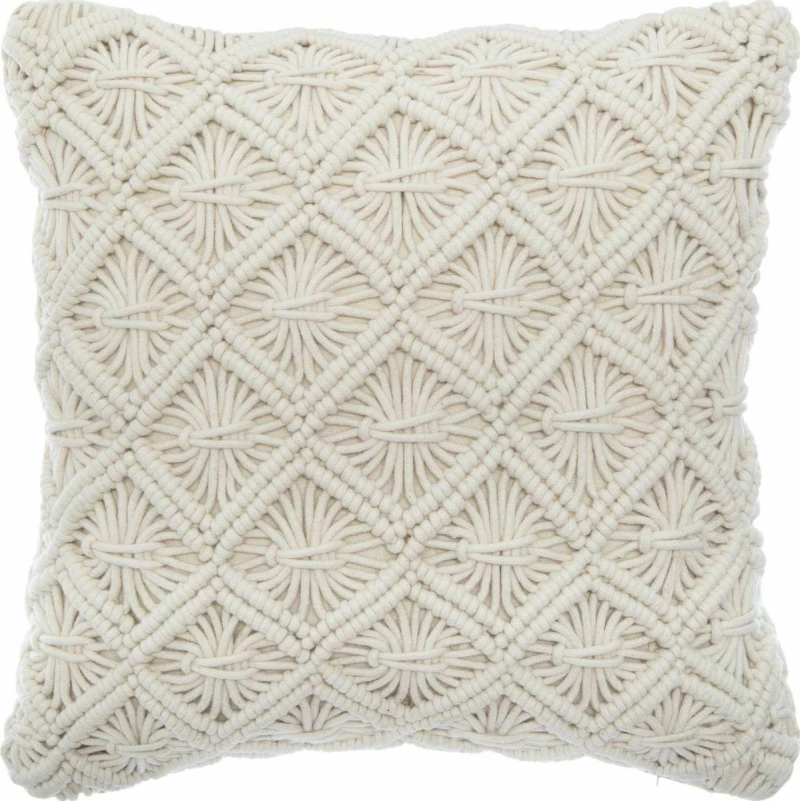 MACRAME, ΜΑΞΙΛΑΡΙ COTTON & POLYΕSTER ΙΒΟΥΑΡ, 40Χ40cm
