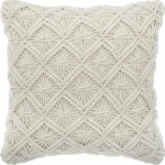 MACRAME, ΜΑΞΙΛΑΡΙ COTTON & POLYΕSTER ΙΒΟΥΑΡ, 40Χ40cm