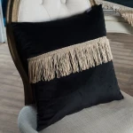 Teoran Διακοσμητική Μαξιλαροθήκη 45x45 Velvet Με Κρόσια 06