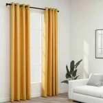 vidaXL Κουρτίνα με Τρουκς 140x245 Κίτρινο / 2 Τμχ.