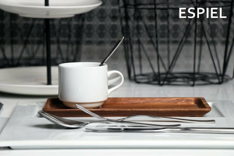Espiel Πιατέλα Σερβιρίσματος Τετράγωνη Κεραμική Λευκή 36x36cm