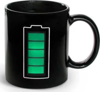 Charging Battery Κούπα από Πορσελάνη Μαύρη