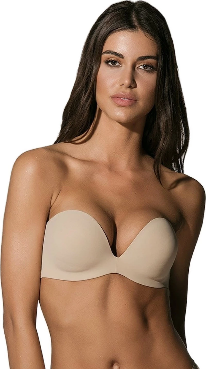 Luna Secret Sense 11063 Μπεζ Strapless Σουτιέν Χωρίς Ενίσχυση