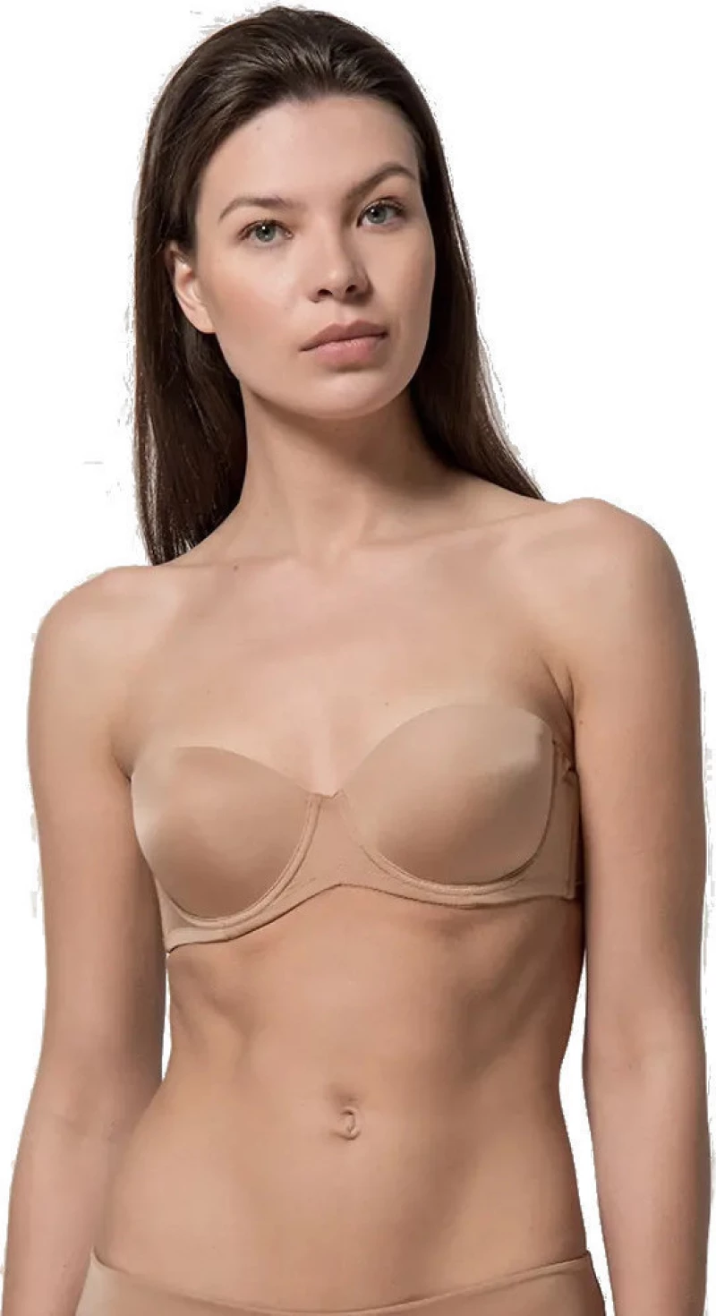 Luna Secret Sense 14020 Strapless Balconette Μπεζ Σουτιέν Χωρίς Ενίσχυση