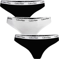 Calvin Klein Βαμβακερά String 3Pack Black/White