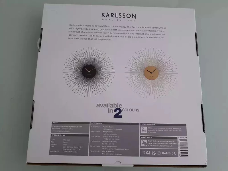 Karlsson Ρολόι Τοίχου Peony Μεταλλικό 45cm