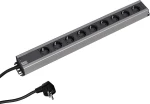 Bachmann 90 ° artisan bar, 9-fold socket, black / gray, 2 meters (300.001)