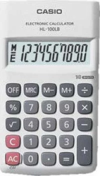 Casio Αριθμομηχανή Απλή Τσέπης HL-100LB 10 Ψηφίων σε Λευκό Χρώμα