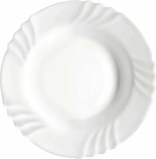 Bormioli Rocco Ebro Πιάτο Βαθύ Γυάλινο Λευκό με Διάμετρο 24cm