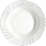 Bormioli Rocco Ebro Πιάτο Βαθύ Γυάλινο Λευκό με Διάμετρο 24cm