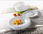 Bormioli Rocco Ebro Πιάτο Βαθύ Γυάλινο Λευκό με Διάμετρο 24cm