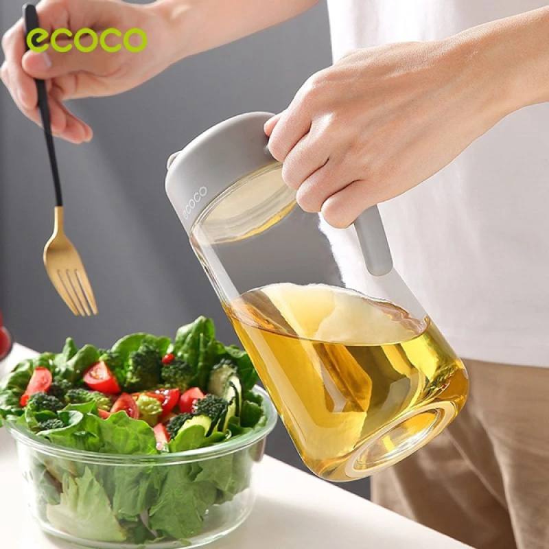 Ecoco Δοχείο Λαδιού Γυάλινο Γκρι 1000ml