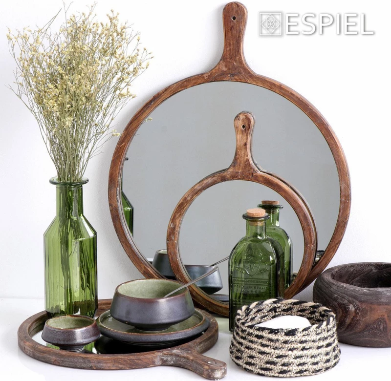 Espiel Ψωμιέρα Ψάθινη Natural Μπεζ-μαύρη
