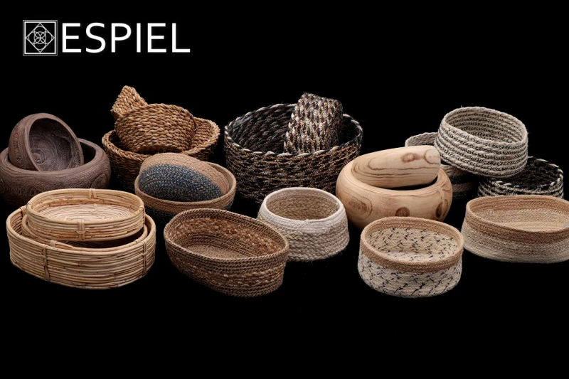 Espiel Ψωμιέρα Στρογγυλή Ψάθινη 20x8cm Kag215