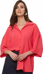 ANNA RAXEVSKY Γυναικείο φούξια oversize πουκάμισο Z21104 FUXIA