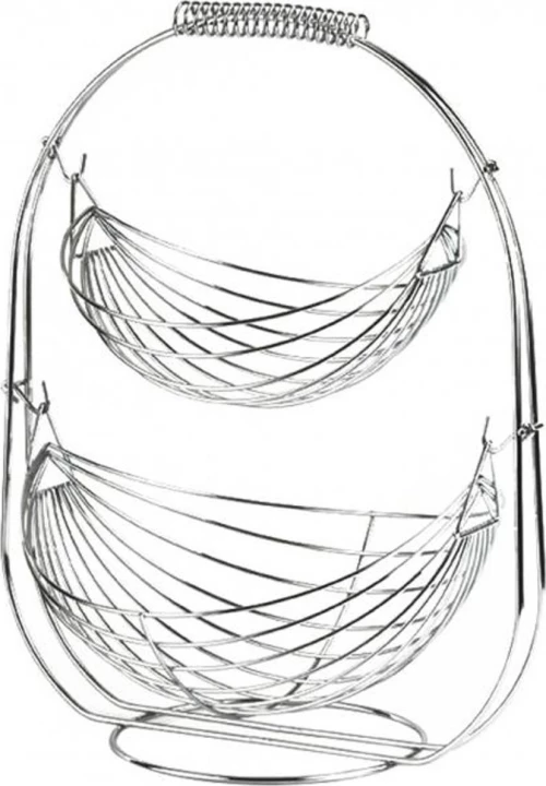 Espiel Φρουτιέρα Μεταλλική Ασημί 35x19x44cm