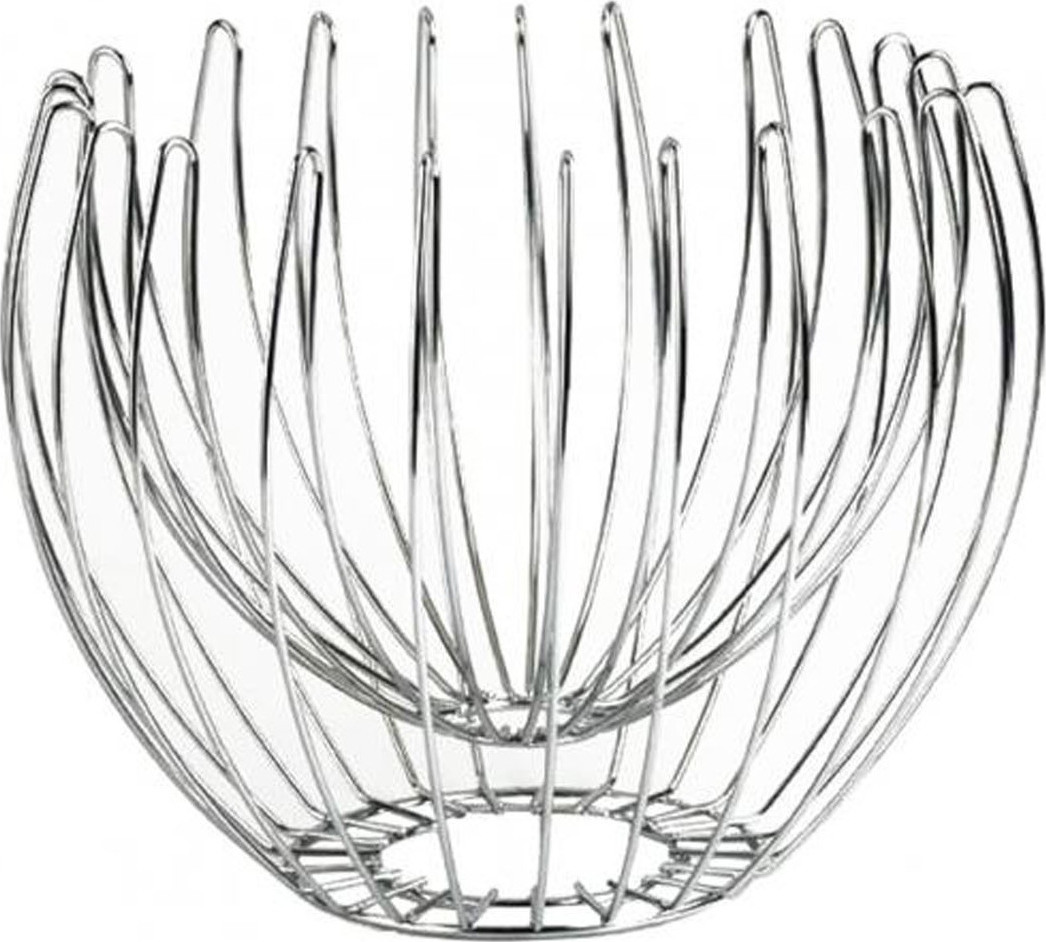 Espiel Φρουτιέρα Μεταλλική Ασημί 28.5x28.5x25cm