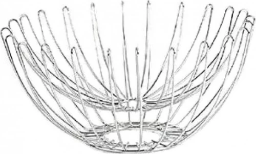 Espiel Φρουτιέρα Μεταλλική Ασημί 32x32x16cm