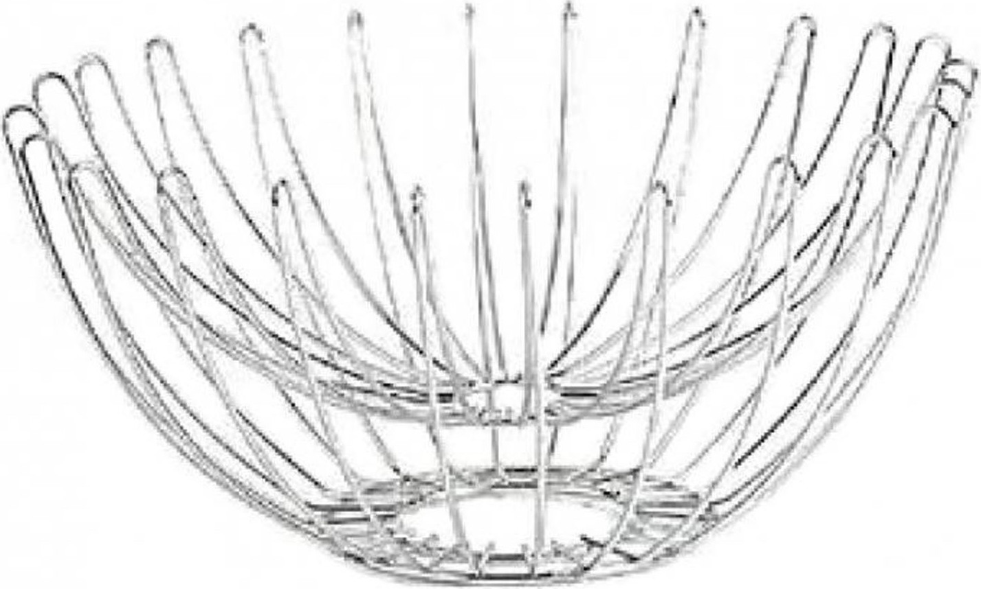 Espiel Φρουτιέρα Μεταλλική Ασημί 32x32x16cm