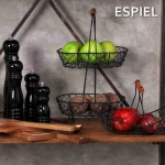 Espiel Φρουτιέρα Μεταλλική Μαύρο 23x15x15cm