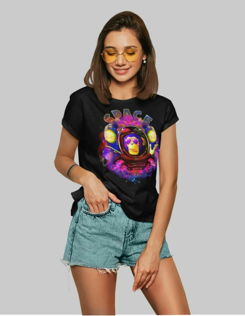 Space Monkey w T-shirt - WHITE