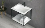 Karag New 60 Πάγκος με Νιπτήρα 60x46x50cm Μαύρος