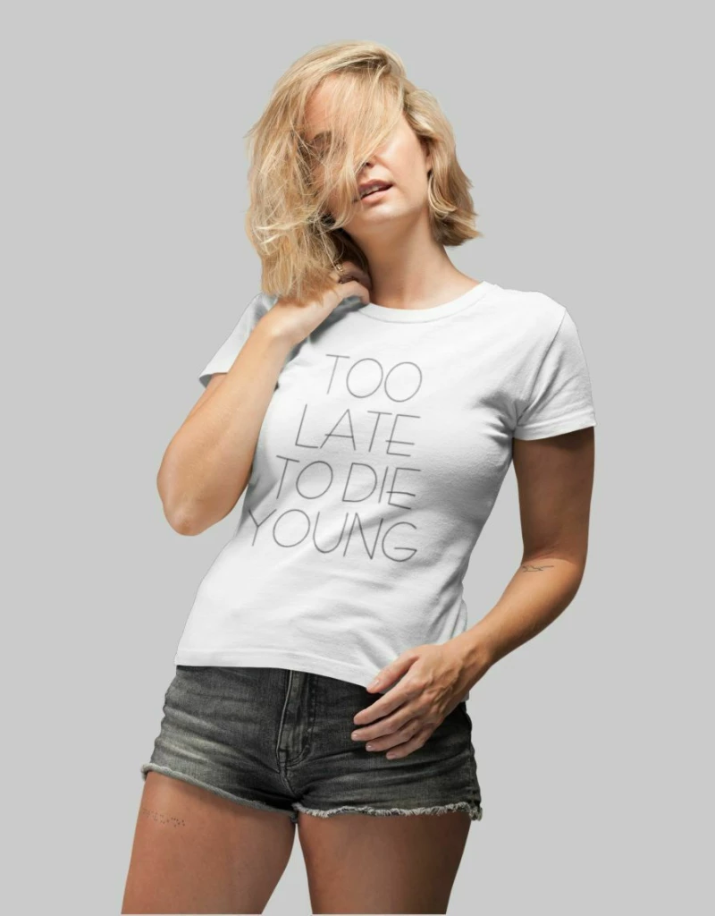 Too Late To Die Young w T-shirt - BURGUNDY