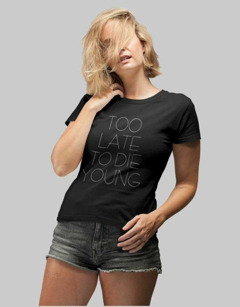 Too Late To Die Young w T-shirt - BURGUNDY