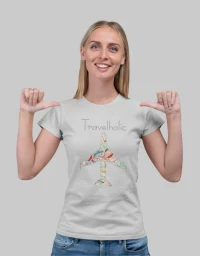 Travelholic w t-shirt - GREY MELANGE
