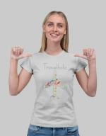 Travelholic w t-shirt - GREY MELANGE