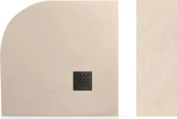 Karag Pietra Ημικυκλική Ντουζιέρα 90x90cm Cream
