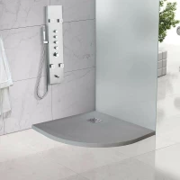 Karag Pietra Ημικυκλική Ντουζιέρα 90x90cm Cemento
