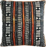 Zaros Μαξιλάρι Καναπέ 45x45 Tribal Μαύρο Πορτοκαλί