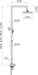 Pyramis Universal Στήλη Ντουζ 090926101