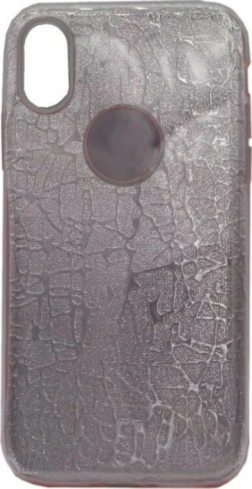 Θήκη TPU με αποσπώμενο ανάγλυφο σχέδιο για iPhone X/Xs - ροζ