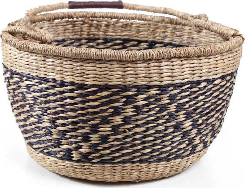 Soulworks Διακοσμητικό Καλάθι Herbal Μαύρο-Φυσικό 40x22cm