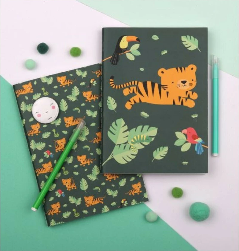 Little Lovely Company Σημειωματάριο Ριγέ A5 Jungle Tiger